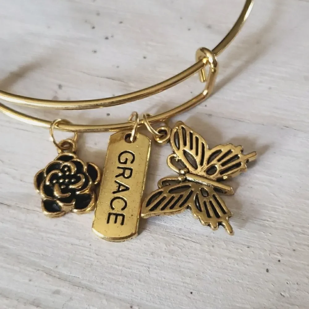 Bracelets by Sandra gold tone adjustable, Grace